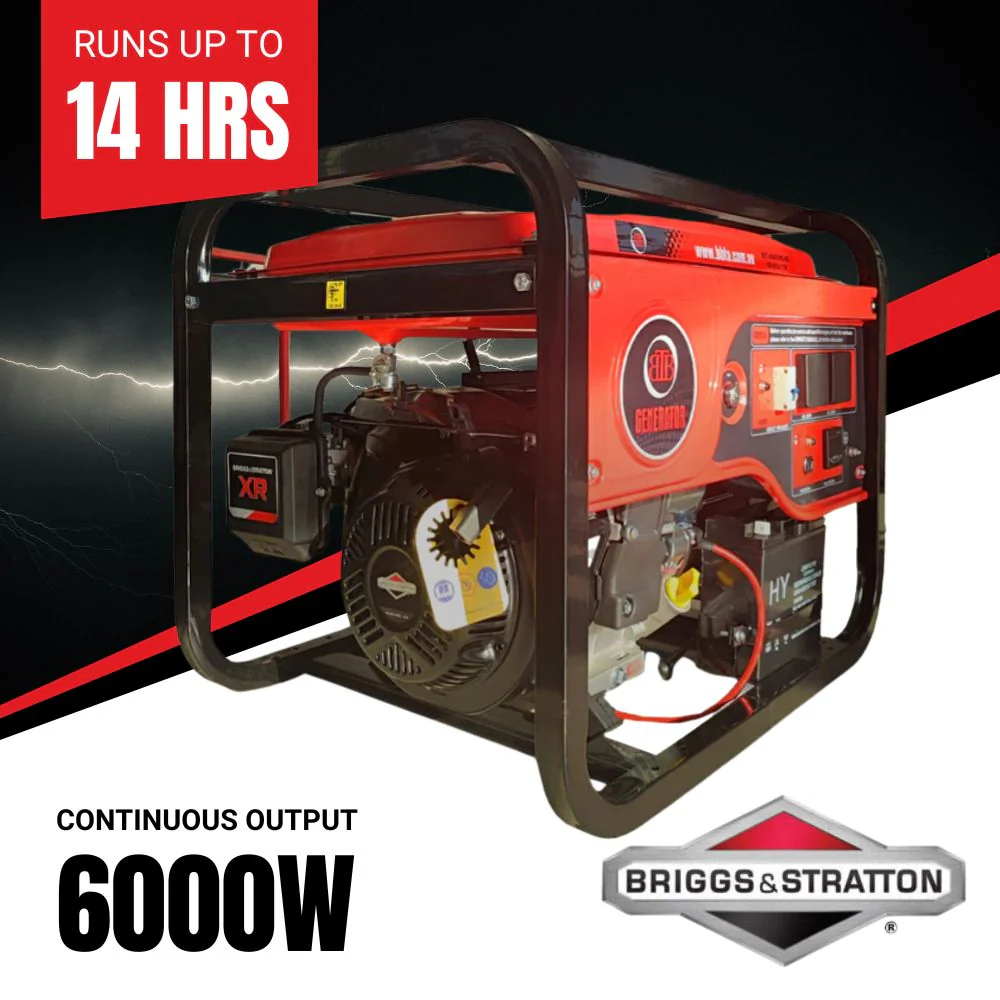 BBT 8000i 6kVa Off Grid Petrol Generator - Briggs & Stratton XR2100- 2-Year Warranty - Image 2