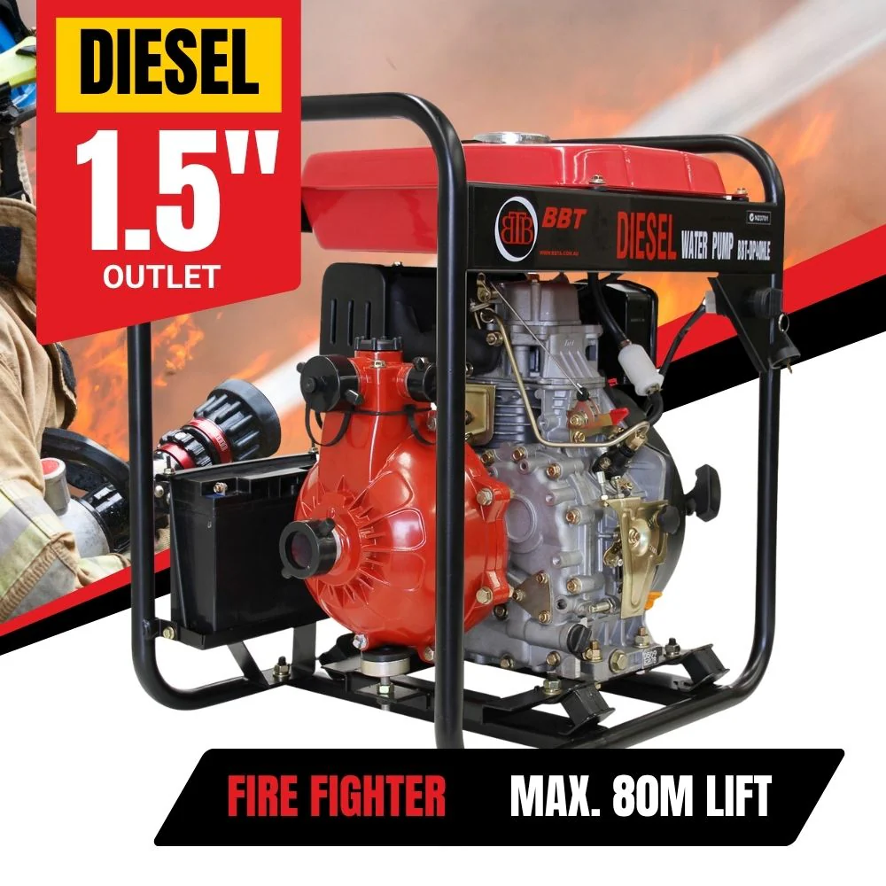 BBT 1.5" Diesel High Pressure Twin Impeller Fire Water Pump - 6hp Electric Start - Image 2