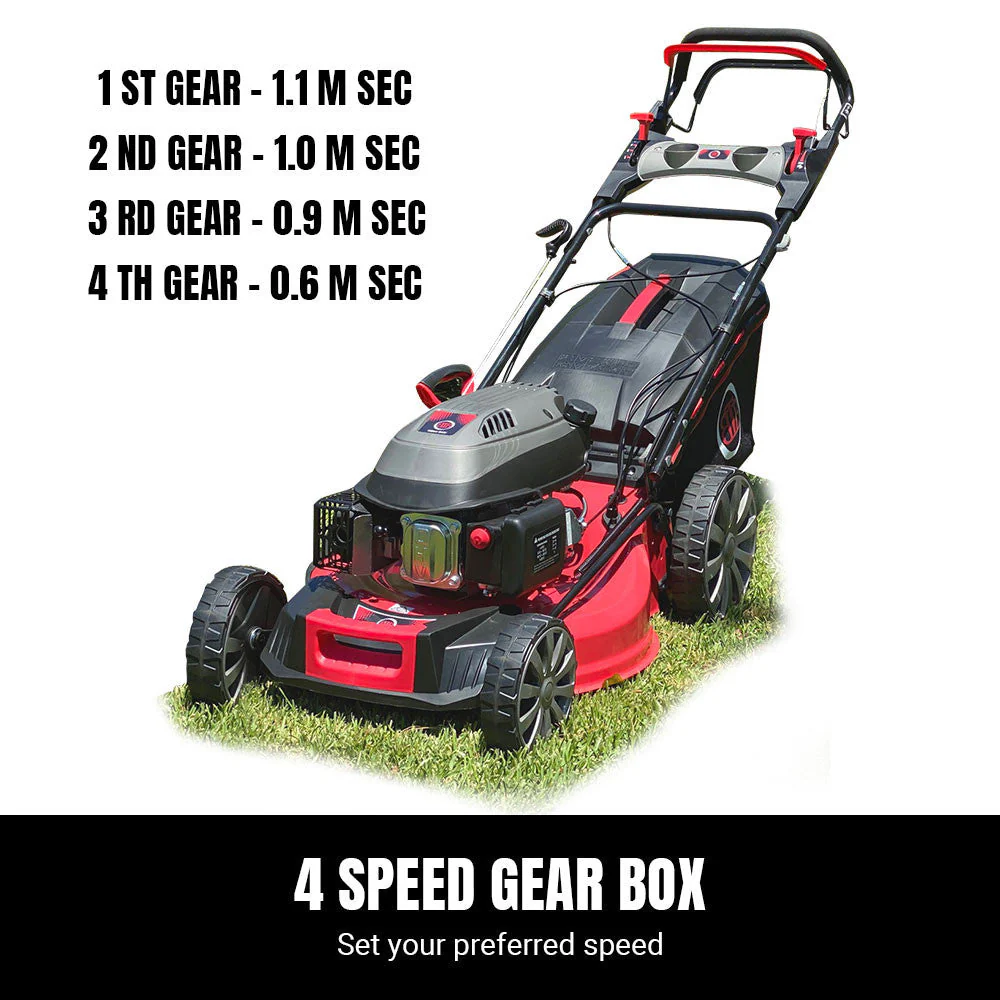 BBT 21" Self Propelled 4 Speed 196cc Petrol Electric Start Lawn Mower - Image 12
