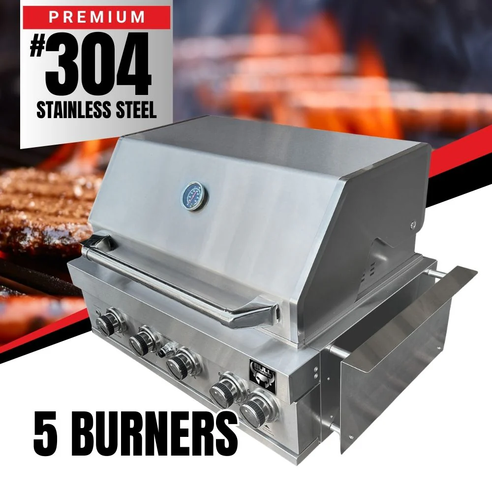 Bull BBQ 5-Burner Built-in Outdoor Kitchen with Rotisserie – #304 Stainless Steel - Image 2