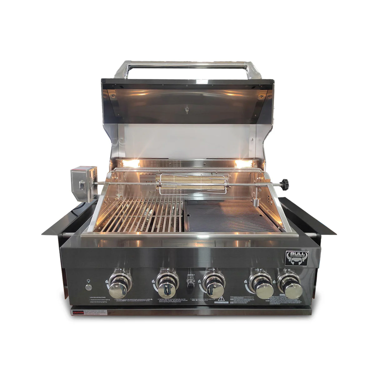 Bull BBQ Black Edition 5-Burner Built-in Outdoor Kitchen with Rotisserie – #304 Stainless Steel - Image 2