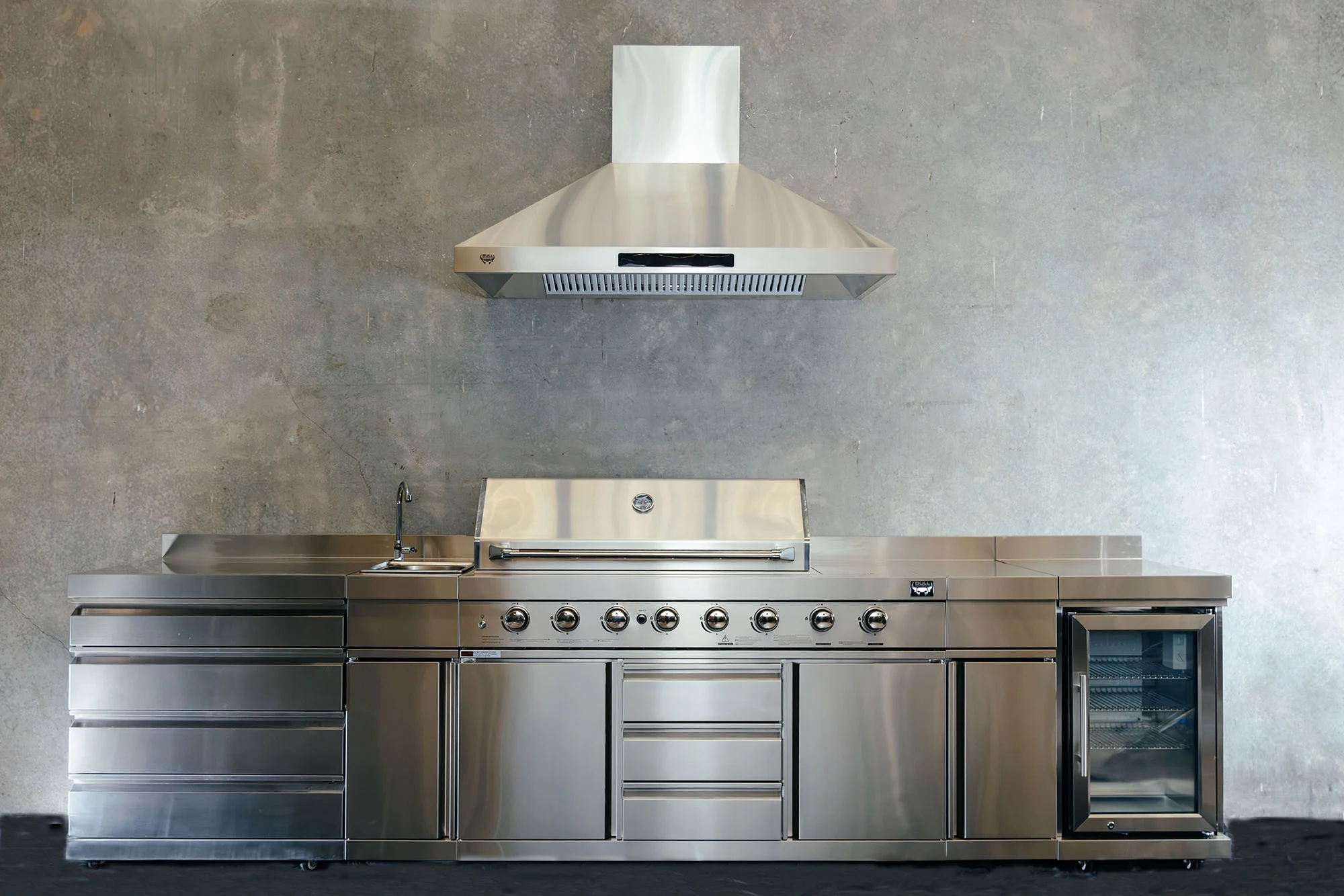 Bull BBQ Premium 6-Burner Outdoor Kitchen with Sink & Rotisserie – #304 Stainless Steel - Image 15