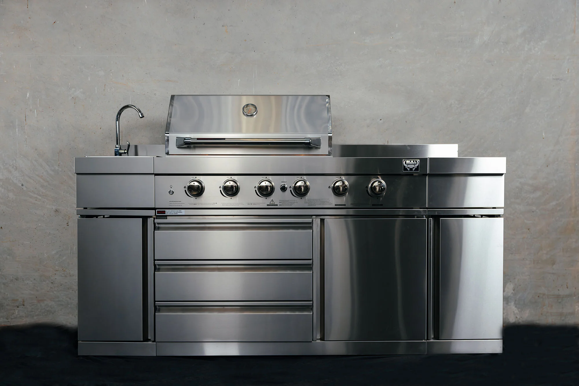 Bull BBQ Premium 6-Burner Outdoor Kitchen with Sink & Rotisserie – #304 Stainless Steel - Image 2