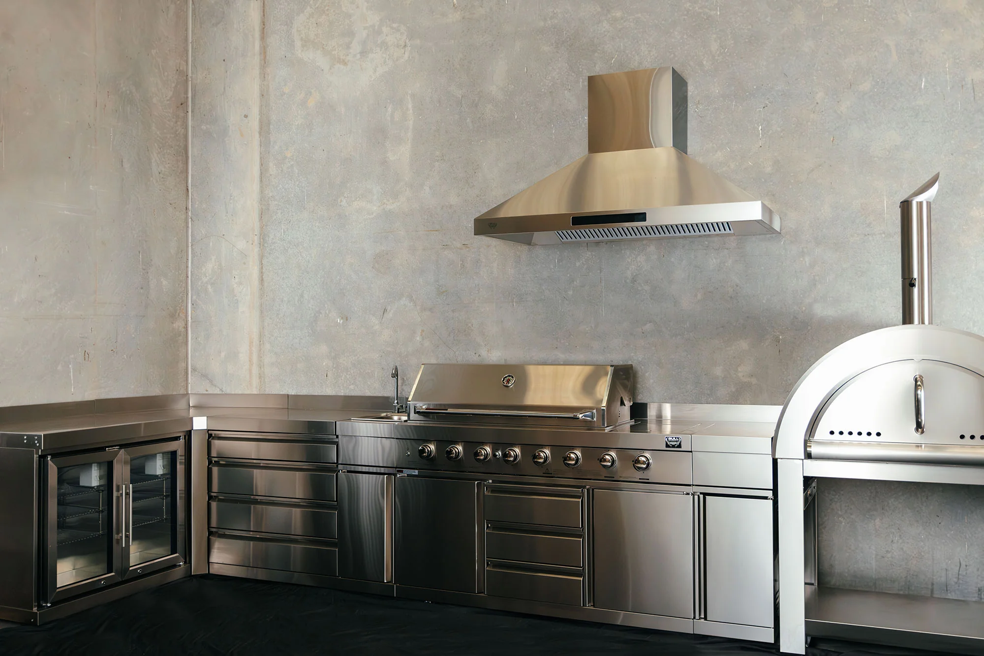 Bull BBQ Premium 8-Burner Outdoor Kitchen With Sink and Rotisserie – #304 Stainless Steel - Image 15