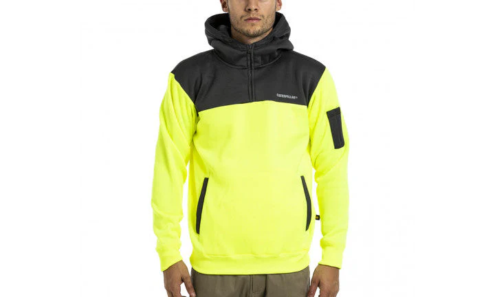CAT Hi Vis Hoodie - Yellow/Grey - Image 2