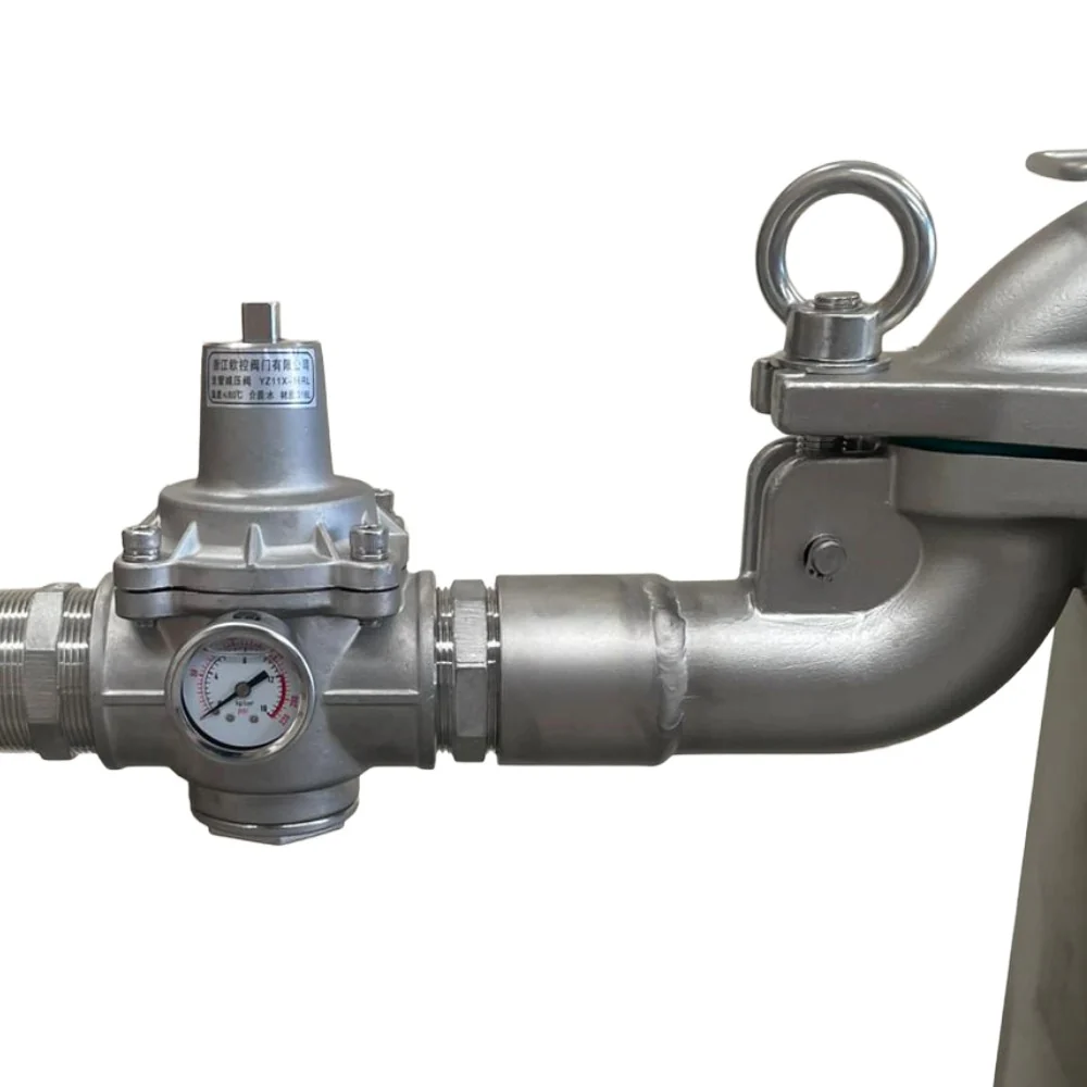 Stainless Steel High-Pressure Bag Filter Housing – 2# Single Bag (SS316) with Pressure Reduction Valve - Image 6