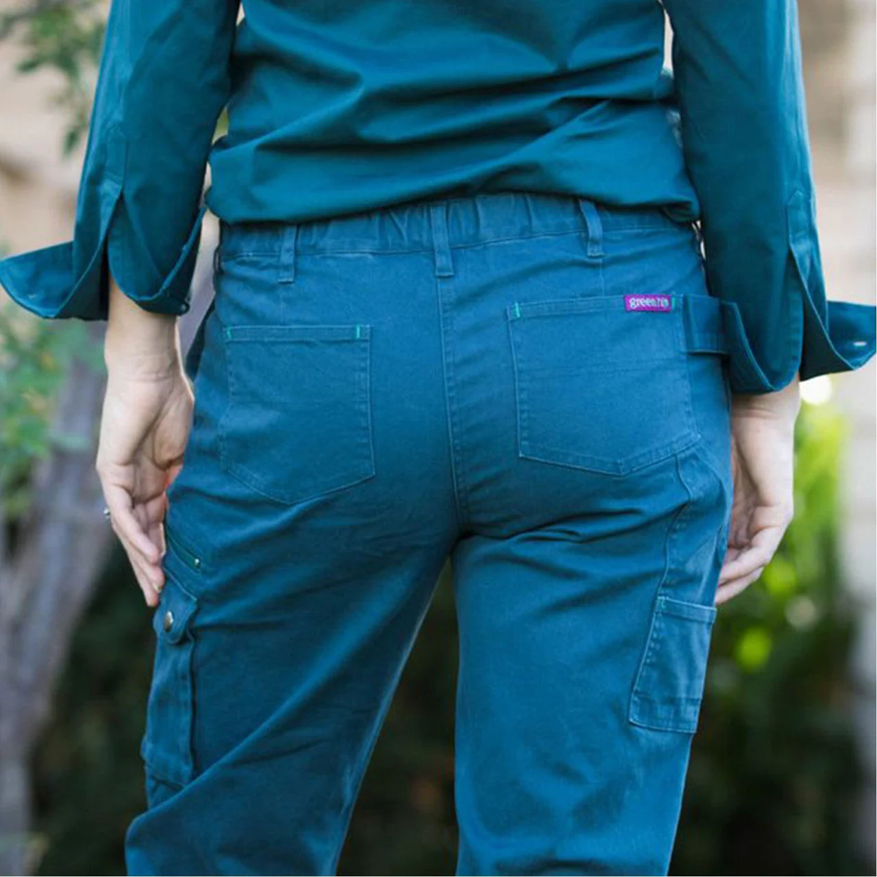 Green Hip - Pants Give Cargo 'Every aBron, Vick and Sally' (Navy Blue) - Women's Workwea - Image 4