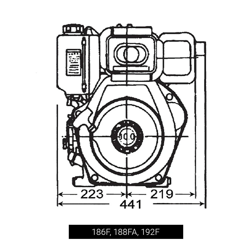 Koop 10HP 186F Diesel Engine with Electric Start & 1" (25.4mm) Keyway Shaft - Image 7