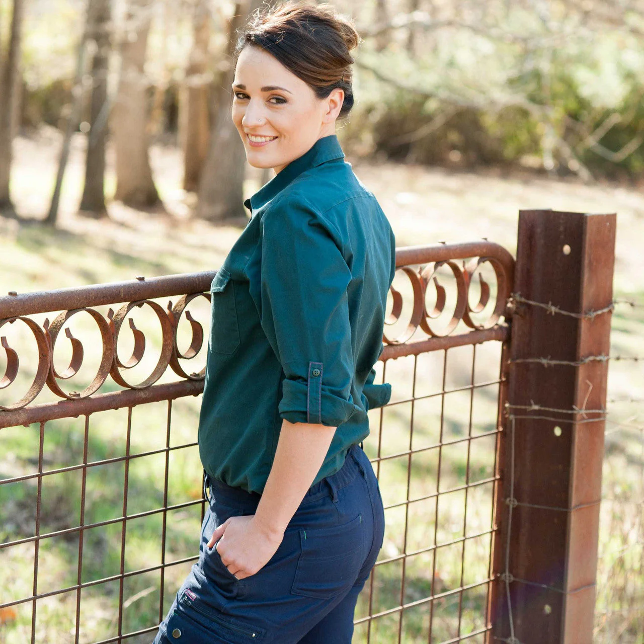 Shirt Extended Long Sleeve 'The Essential' (Khaki) - Women's Workwear - Image 7